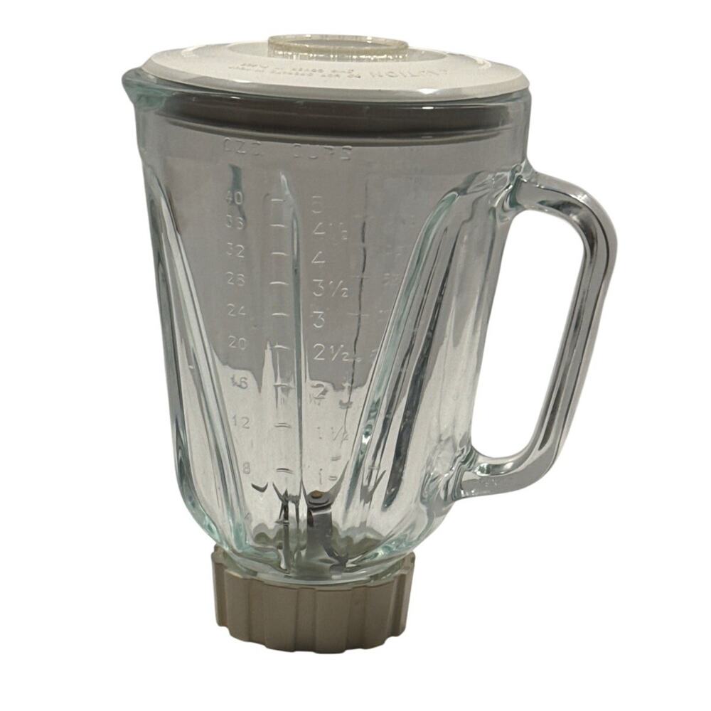 Vintage Glass Blender Jar Replacement Pitcher w/Lid & Blade - 5-Cup - Unbranded